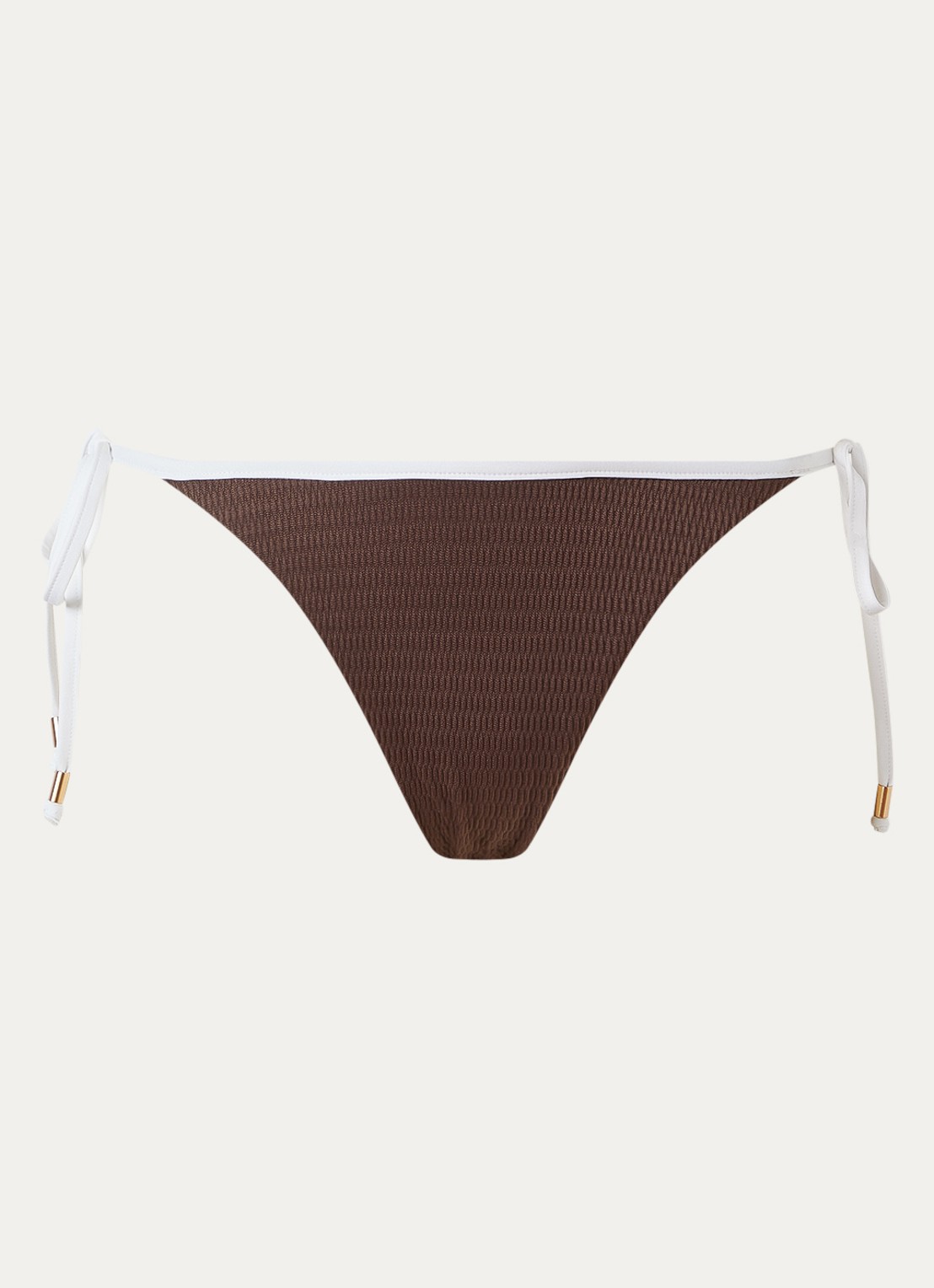 Seafolly Bikinislip met geknoopt detail - voorkant 2 bruin
