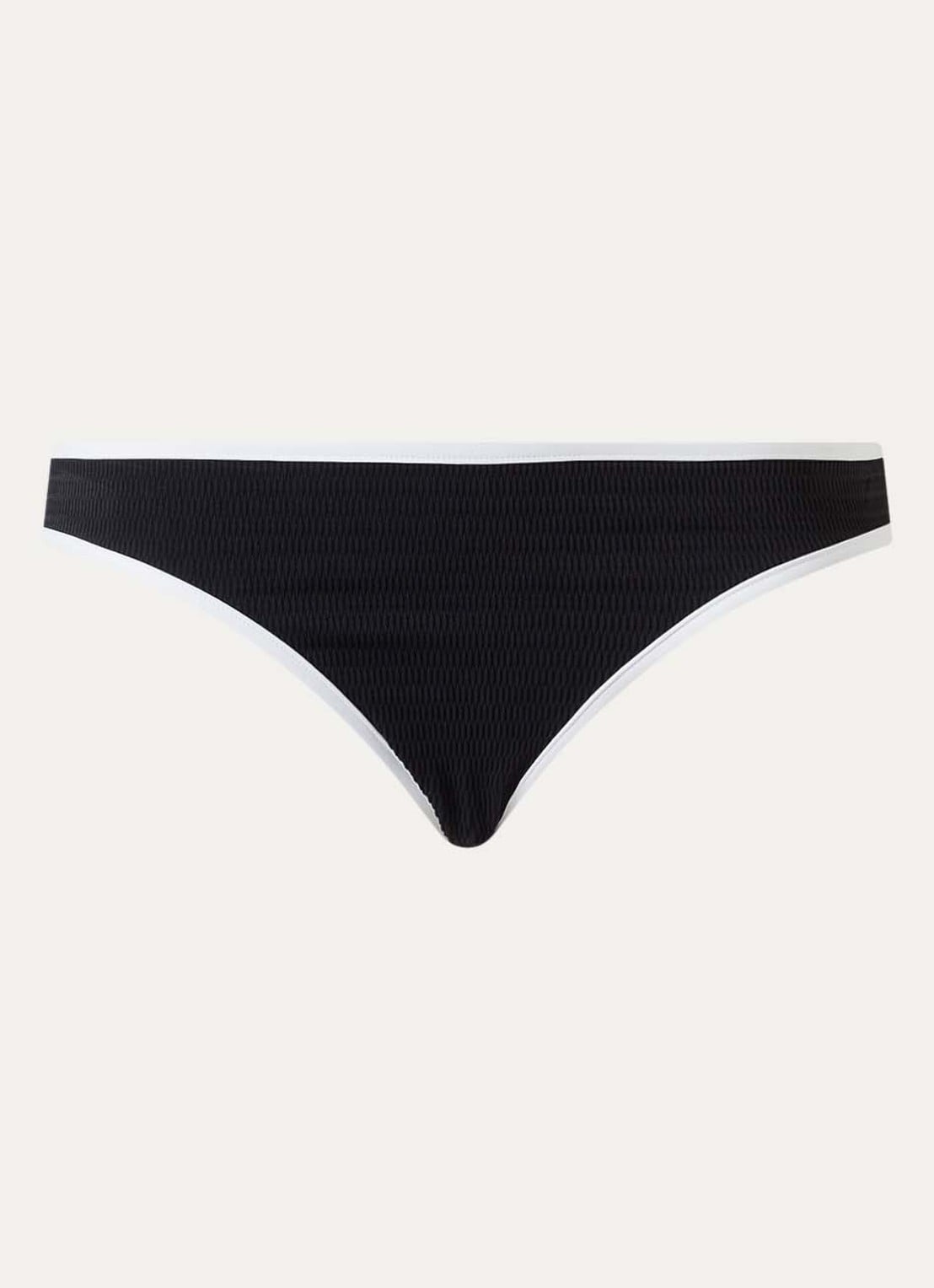 Seafolly Bikinislip met ribstructuur - voorkant 2 zwart