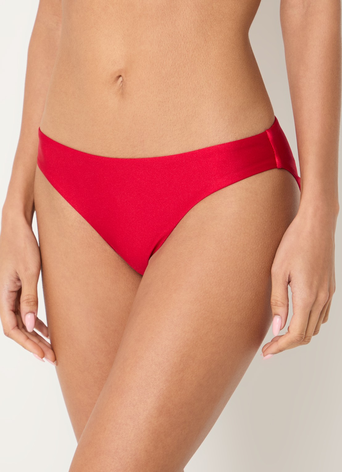 Seafolly Bikinislip met structuur - voorkant 3 kersenrood