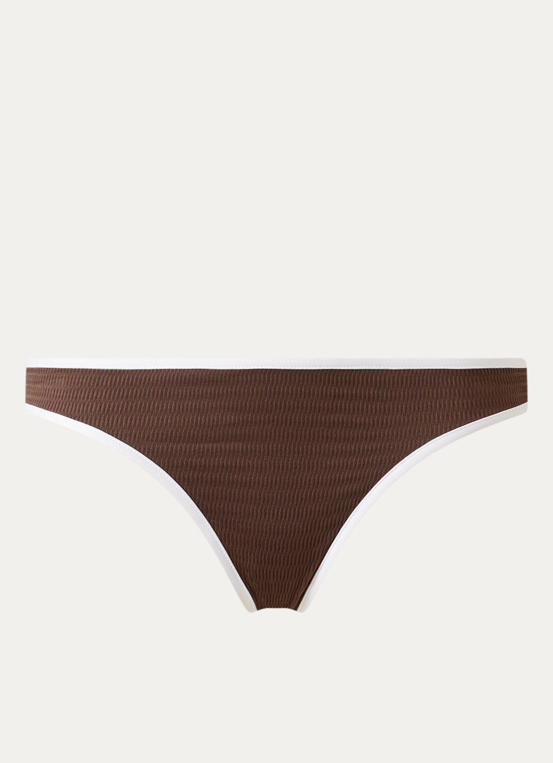 Seafolly Bikinislip met structuur - voorkant 3 chocoladebruin