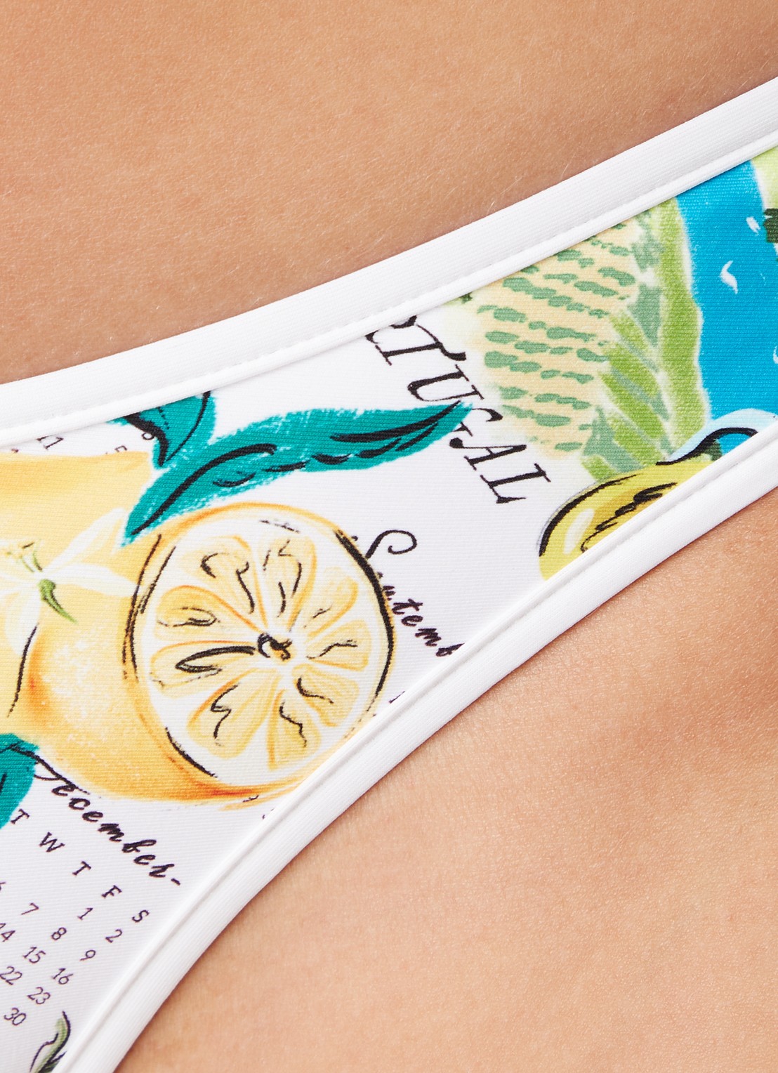 Seafolly Brazilian bikinislip met print - detail 2 wit