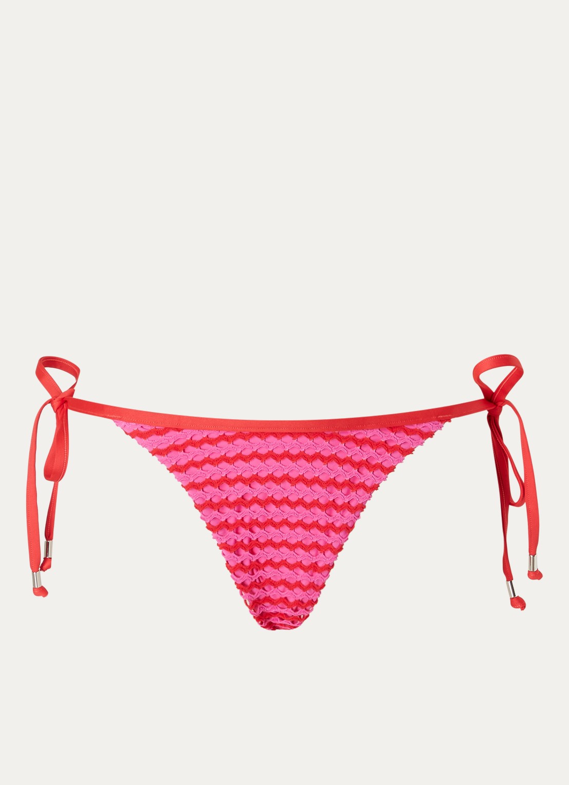 Seafolly Brazilian bikinislip met structuur - voorkant 4 roze