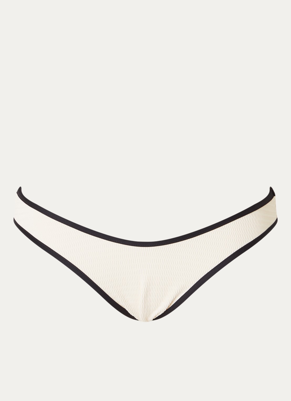 Seafolly Brazilian bikinislip met structuur - voorkant gebroken wit