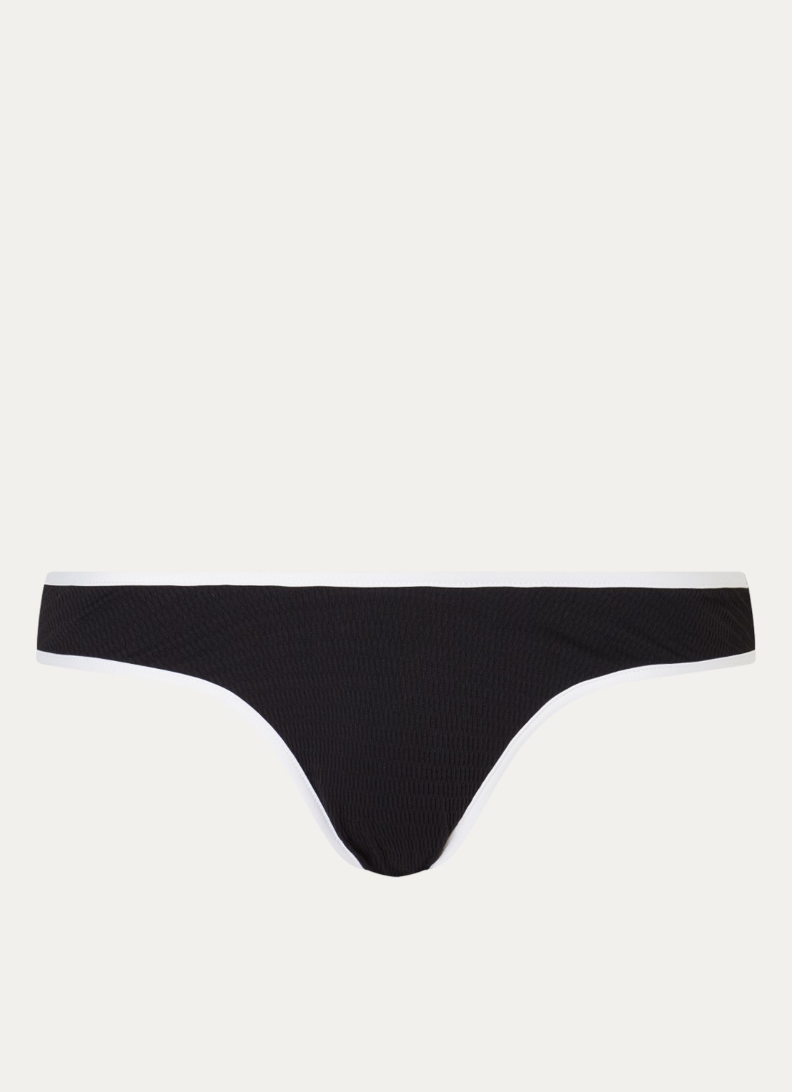 Seafolly Brazilian bikinislip met structuur - voorkant 4 zwart