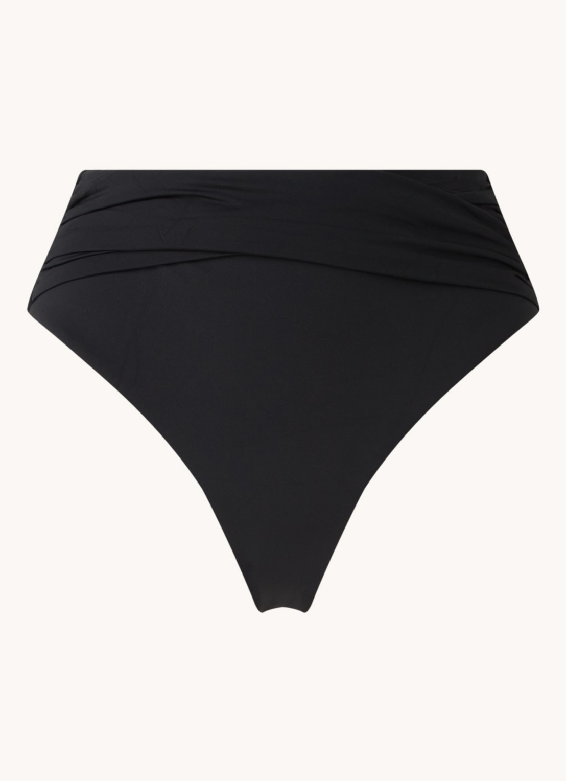 Seafolly Collective high waisted bikinislip met plooidetail - voorkant 3 zwart