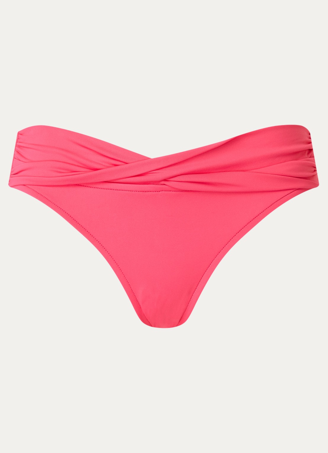 Seafolly Collective hipster bikinislip met plooidetail - voorkant 2 donkerroze