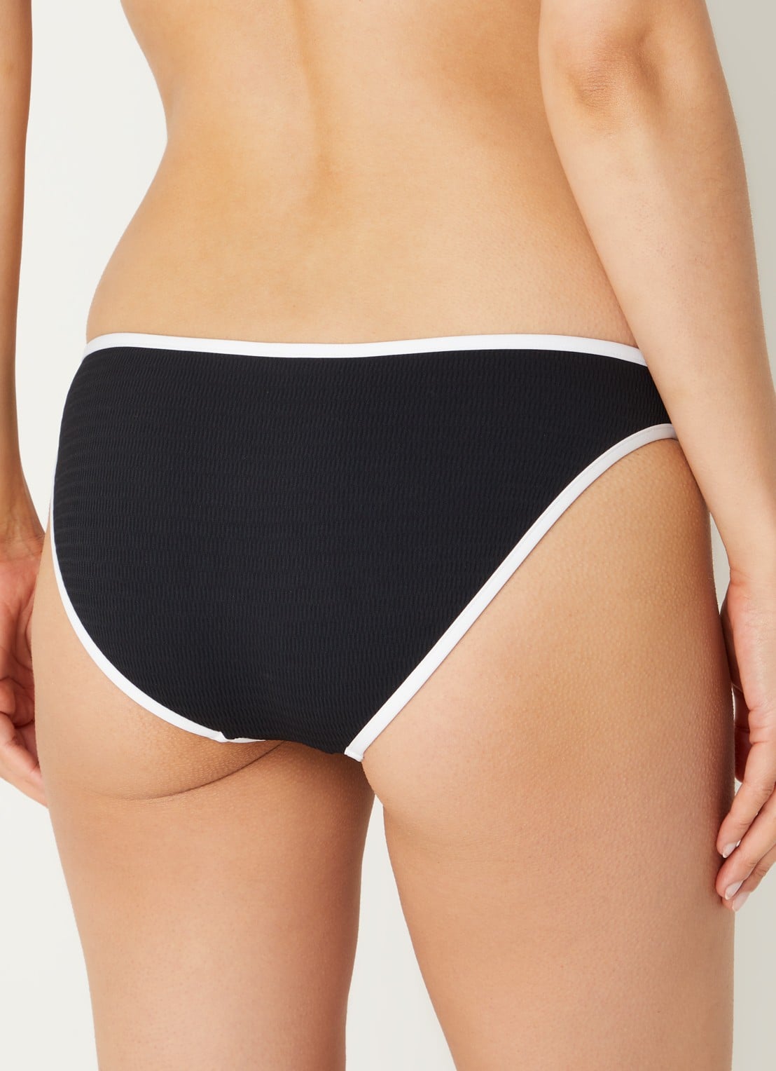 Seafolly Halter bikinitop met ribstructuur - achterkant 3 zwart