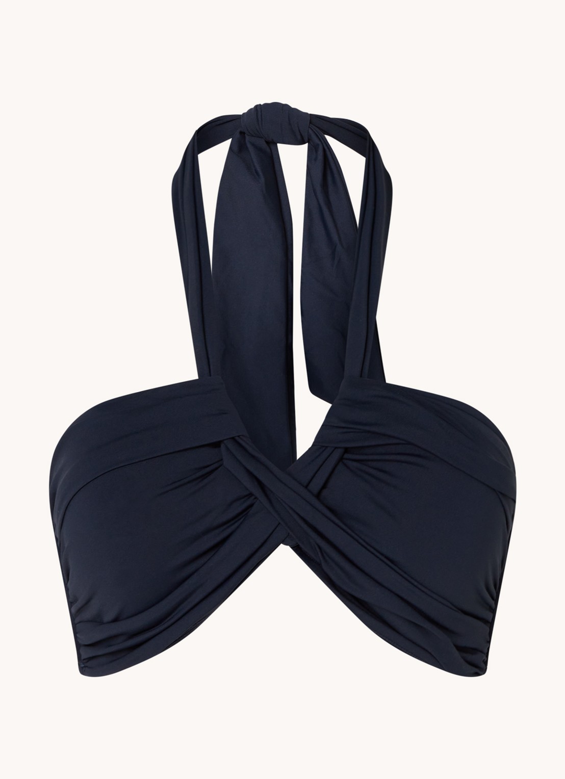 Seafolly Halter voorgevormde bandeau bikinitop  - voorkant 3 donkerblauw