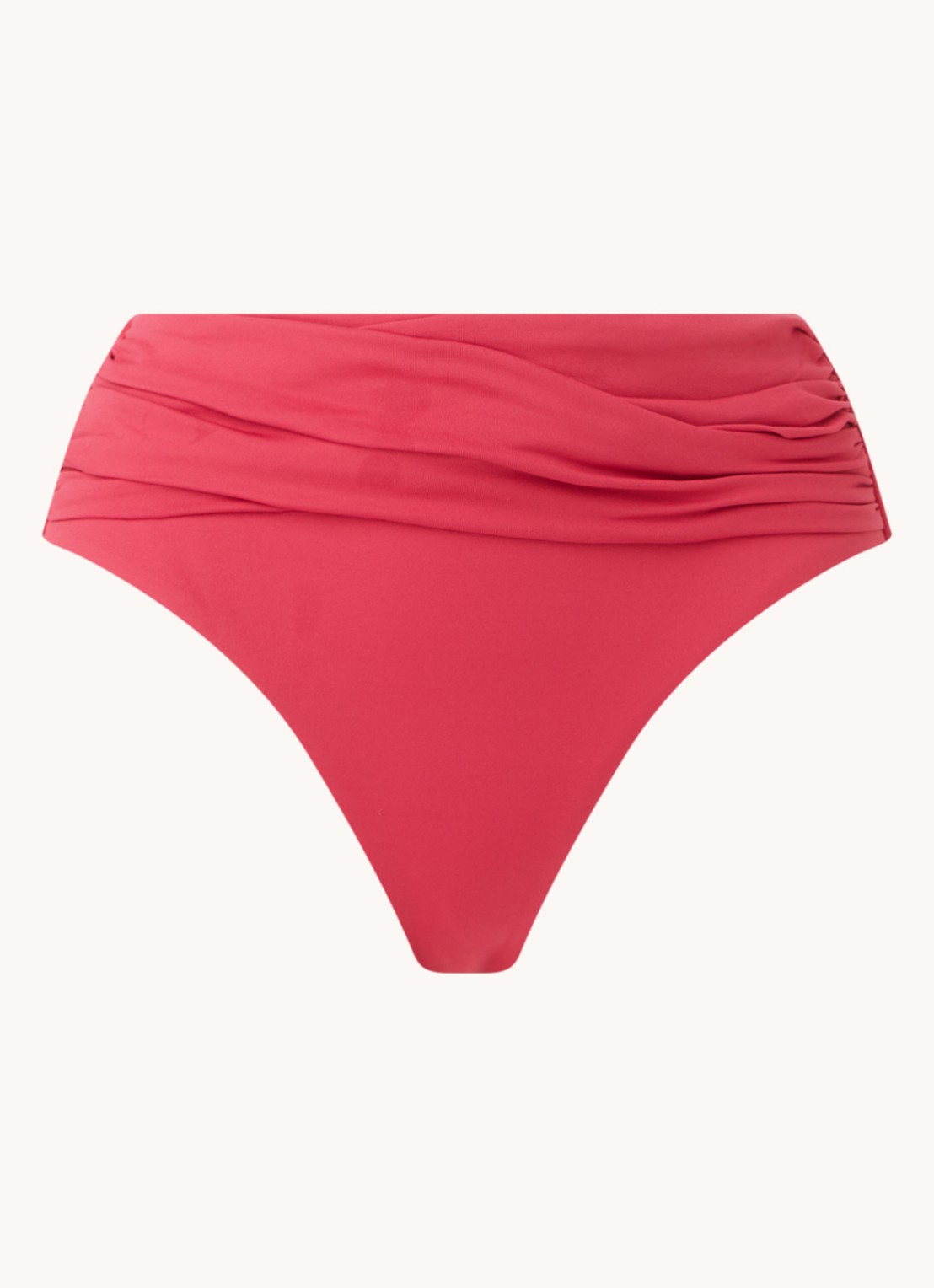 Seafolly High waisted bikinislip met plooidetail - voorkant 2 steenrood