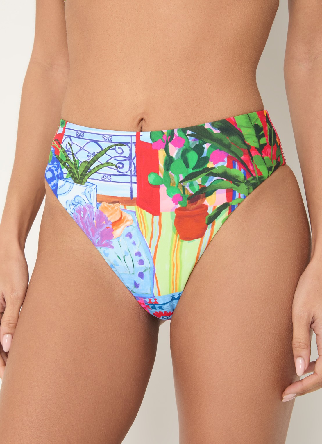 Seafolly La Boca high waisted bikinislip met print - detail 2 blauw