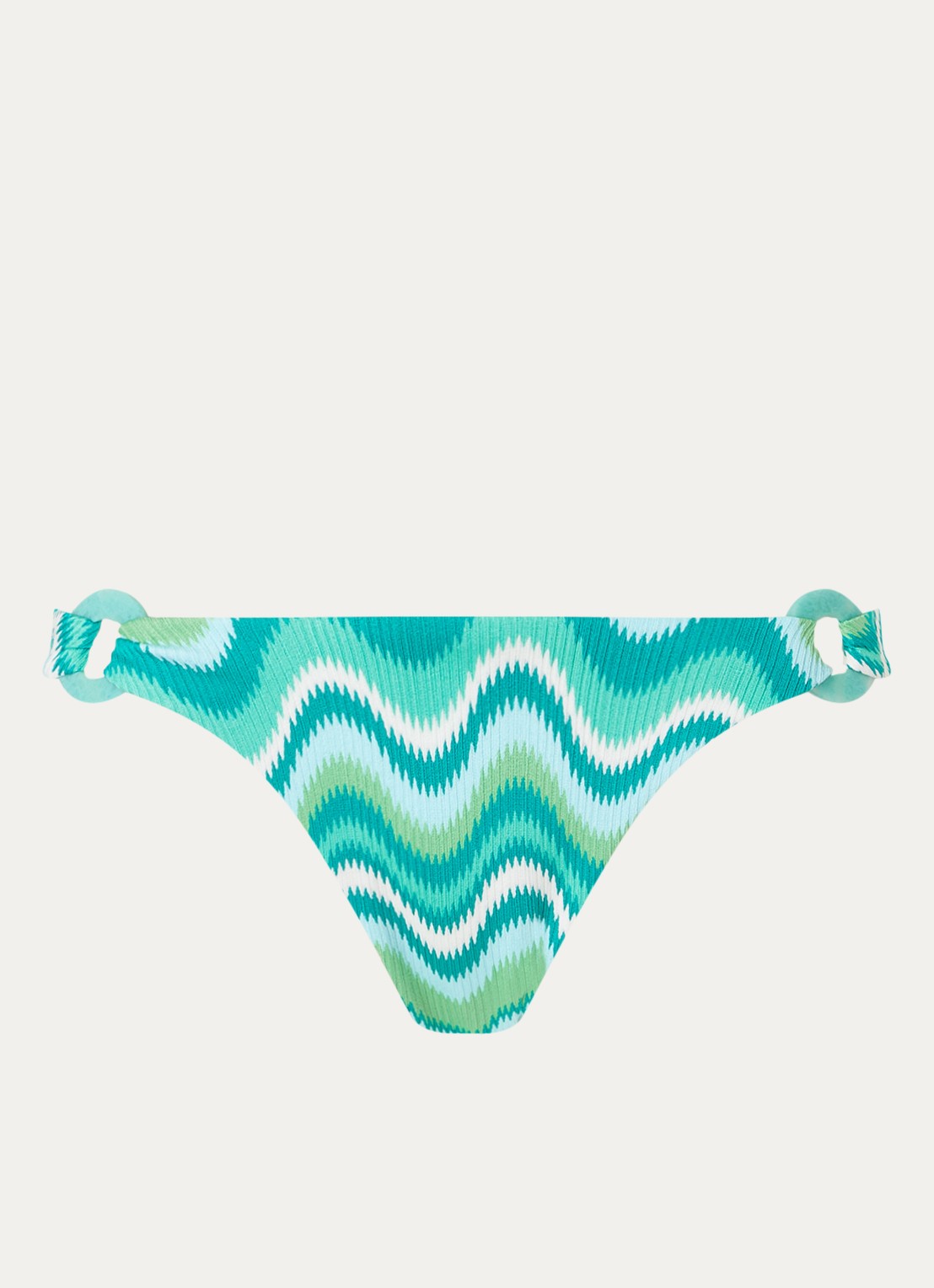 Seafolly Neue Wave brazilian bikinislip met print - voorkant groen