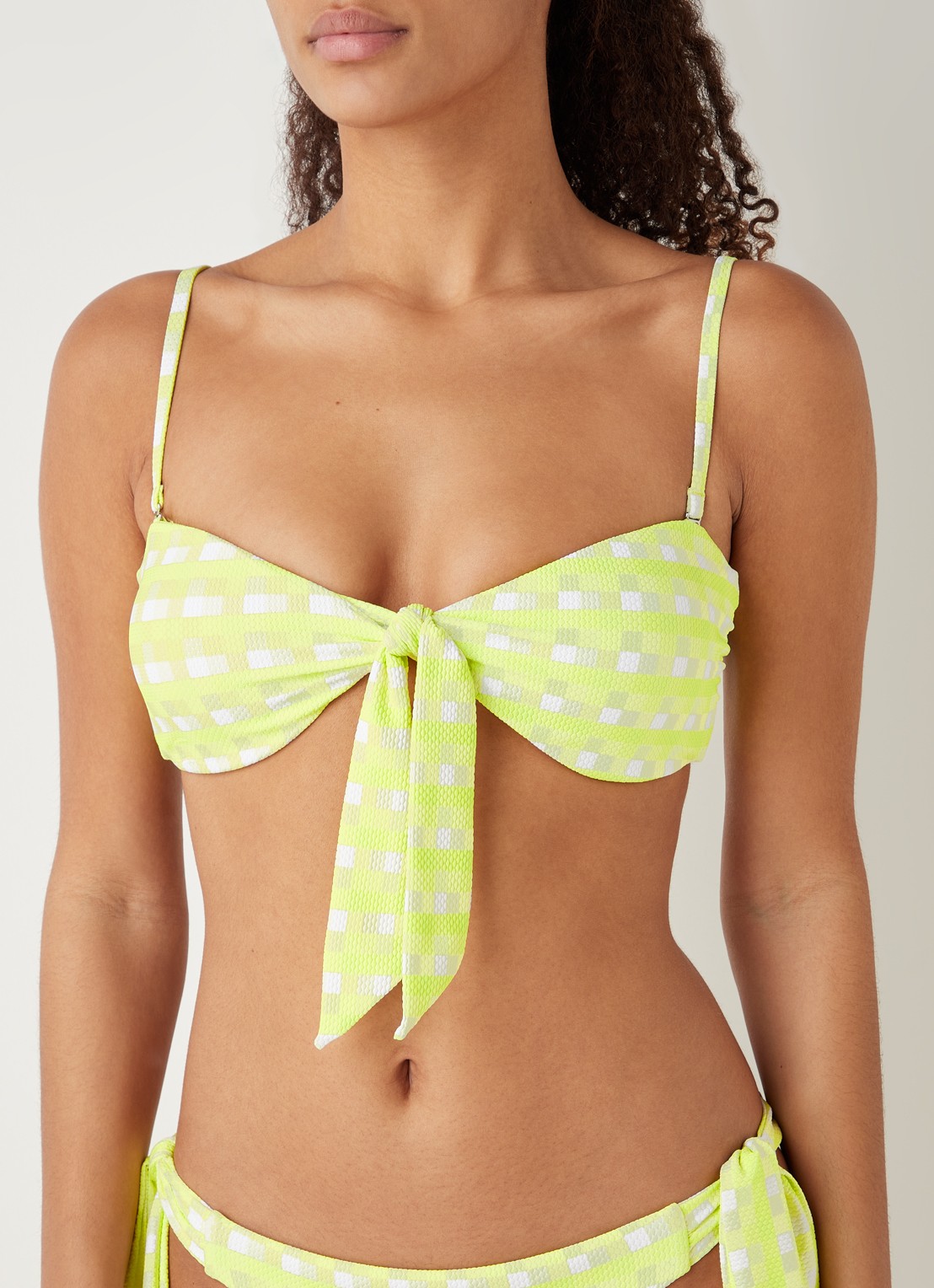 Seafolly Portofino bandeau bikinitop met uitneembare vulling - detail 4 citroengeel