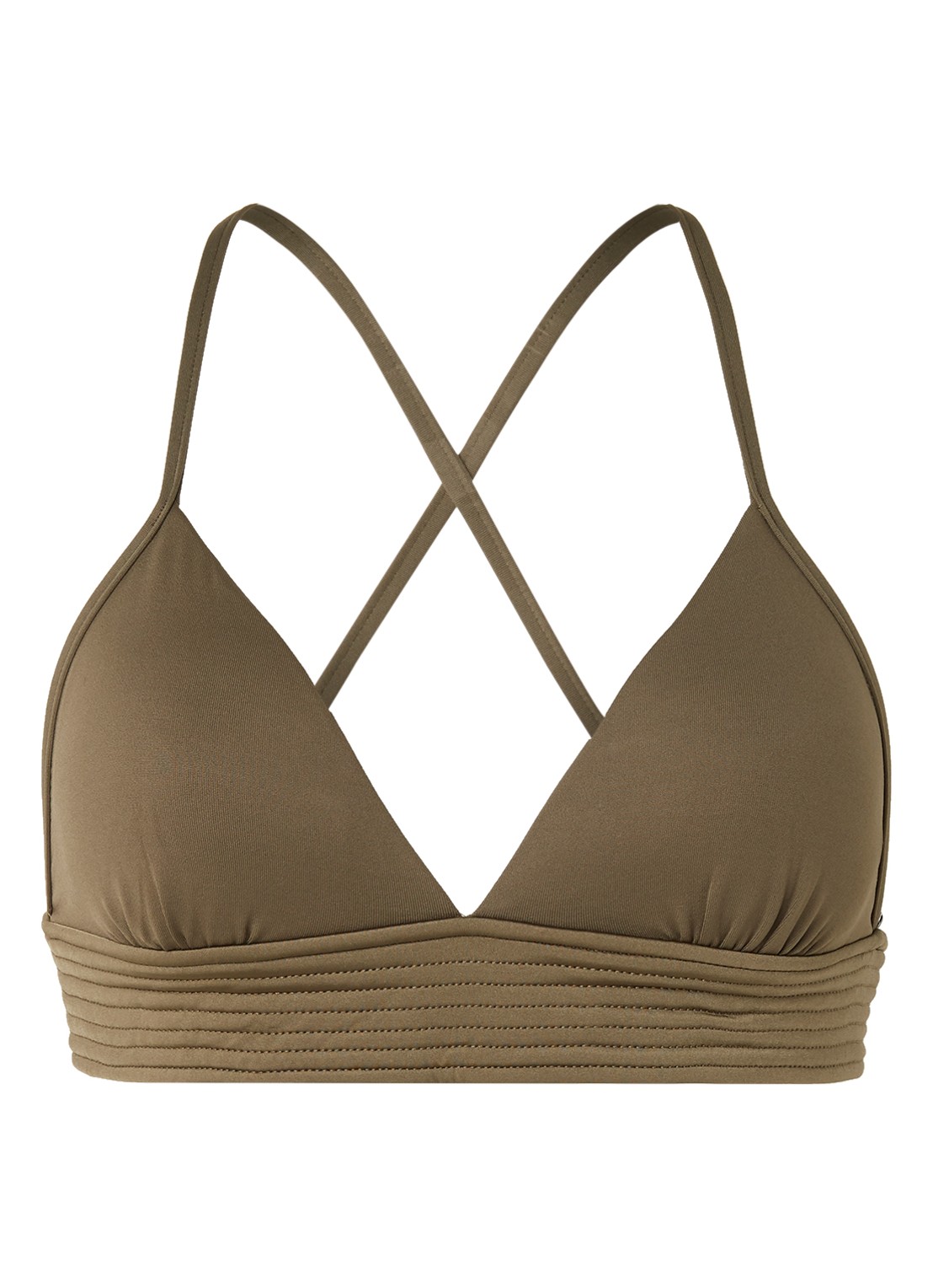 Seafolly Quilted triangel bikinitop - voorkant olijfgroen