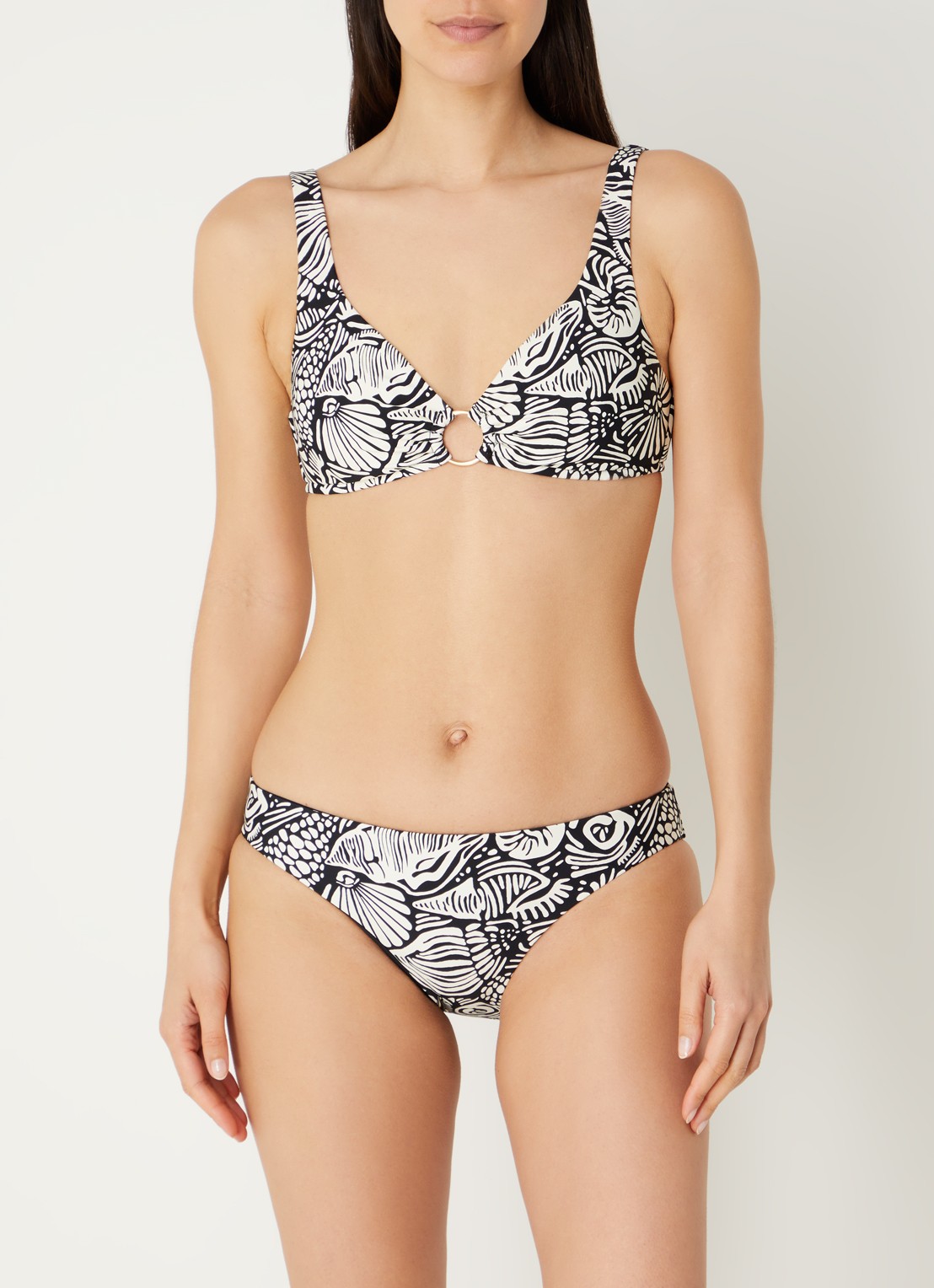 Seafolly Reversible bikinislip met print - detail 5 zwart