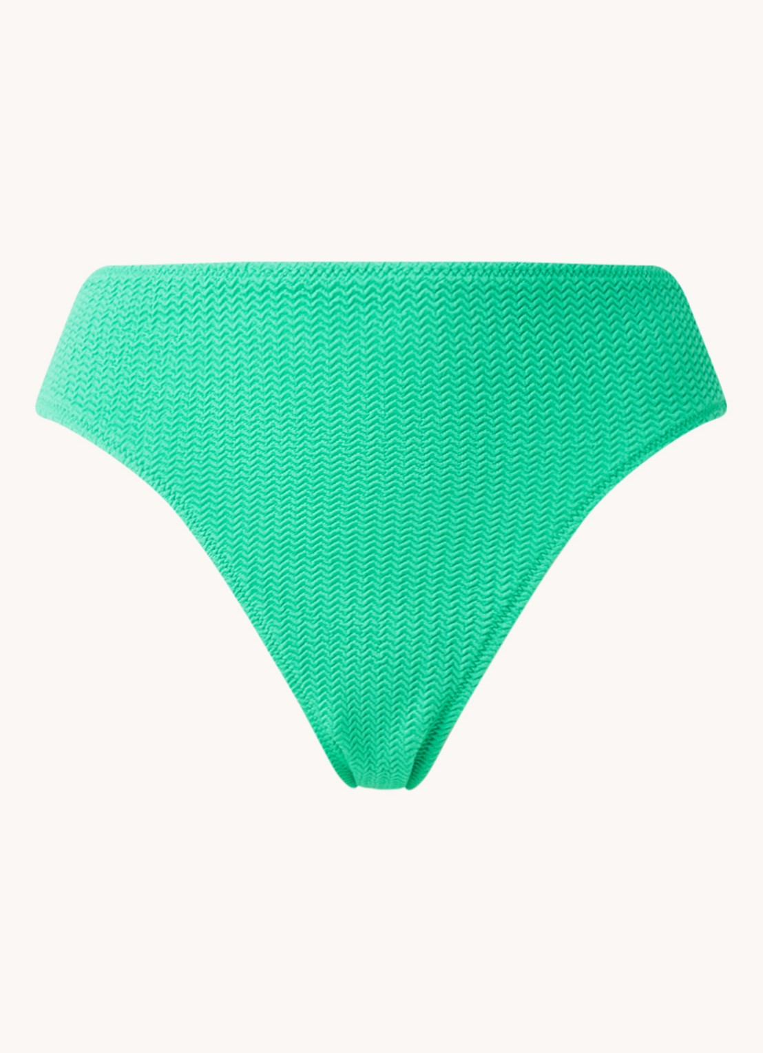 Seafolly Sea Dive high waisted brazilian bikinislip met structuur - voorkant 2 groen