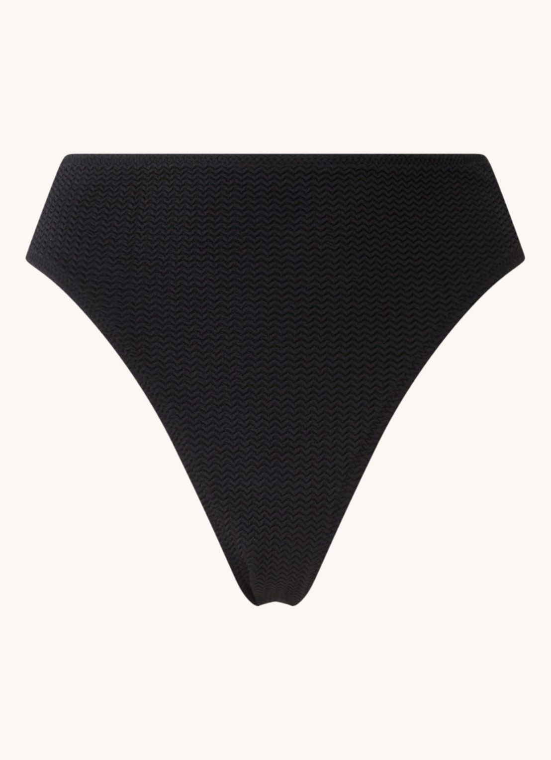 Seafolly Sea Dive high waisted brazilian bikinislip met structuur - voorkant 3 zwart