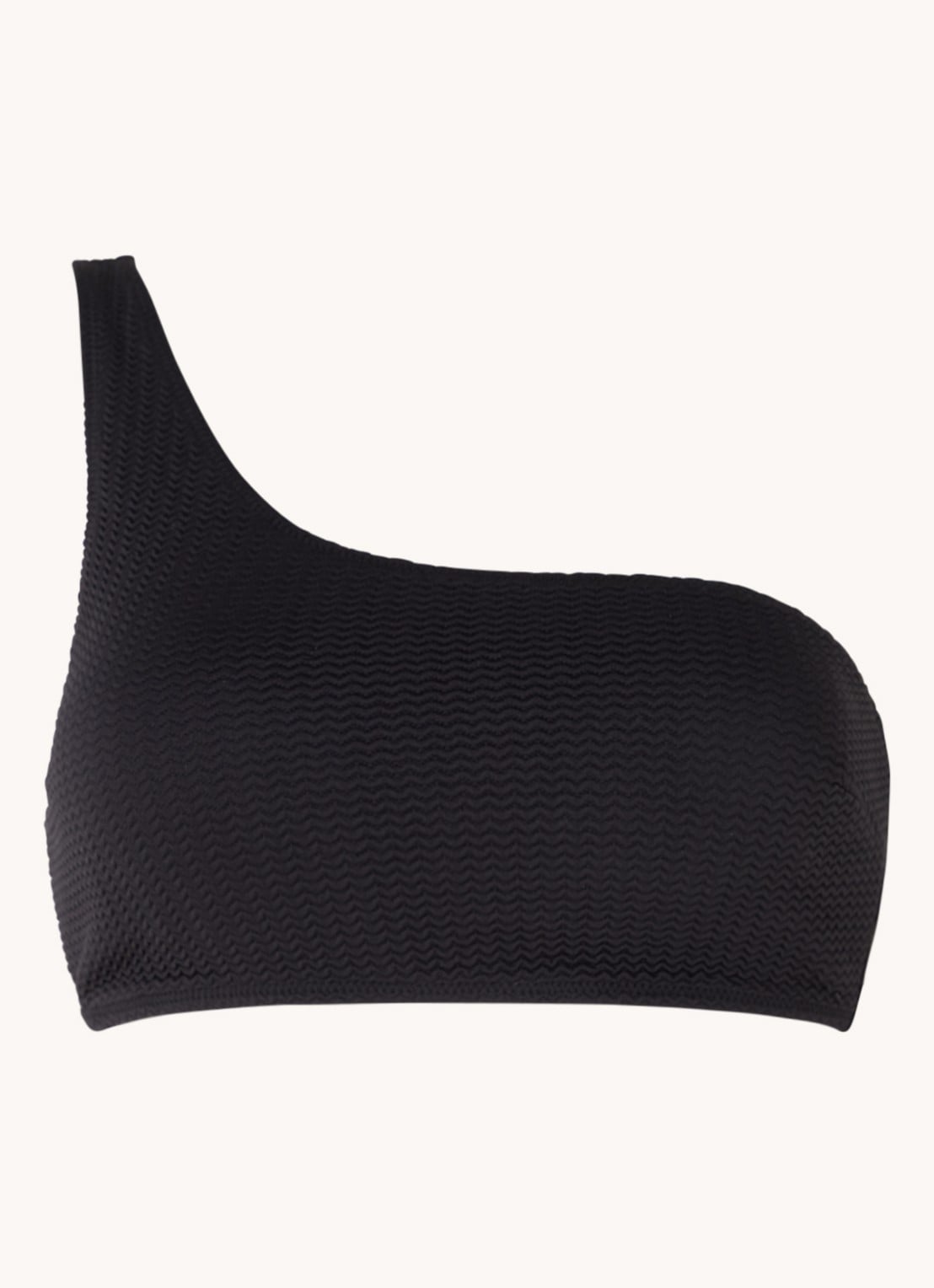 Seafolly Sea Dive one shoulder bikinitop met uitneembare vulling - voorkant 3 zwart
