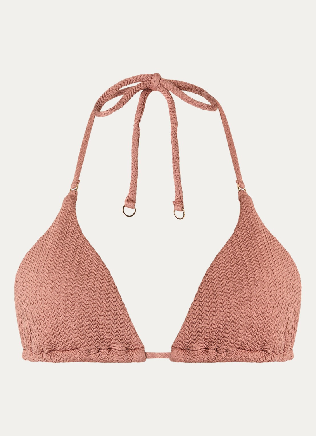 Seafolly Sea Dive triangel bikinitop met structuur - voorkant 4 brons