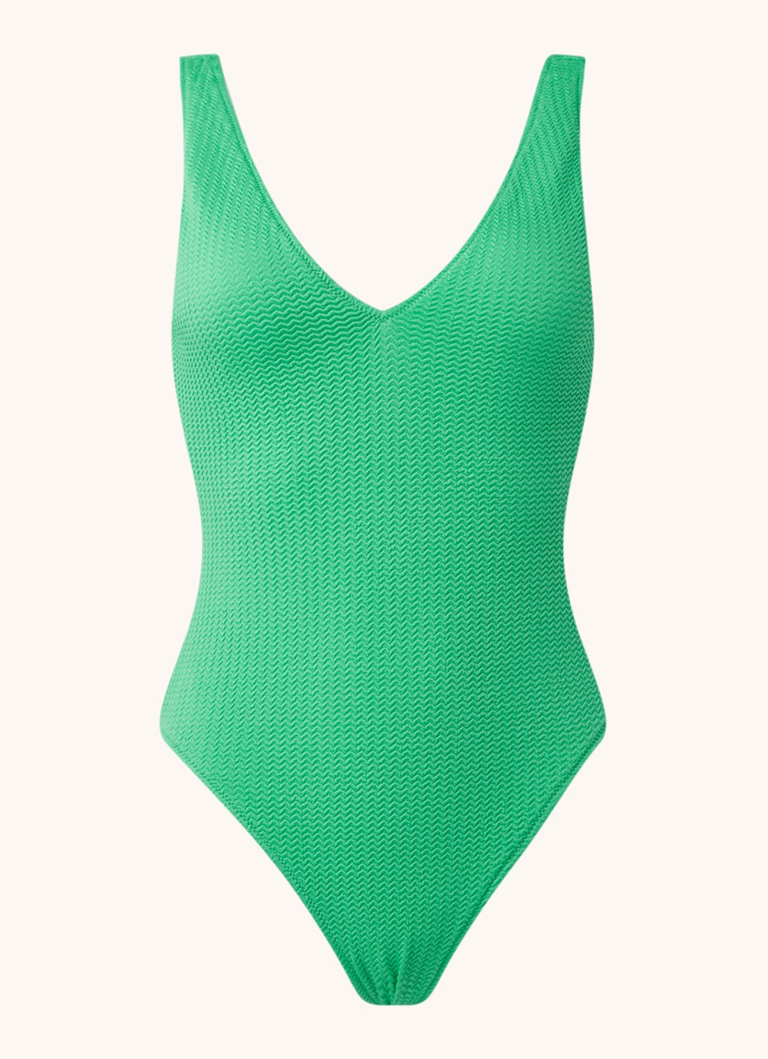 Seafolly Sea Dive voorgevormd badpak met structuur - voorkant groen
