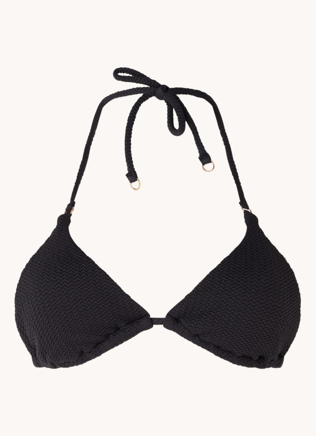 Seafolly Sea Dive voorgevormde triangel bikinitop met uitneembare vulling  - voorkant zwart
