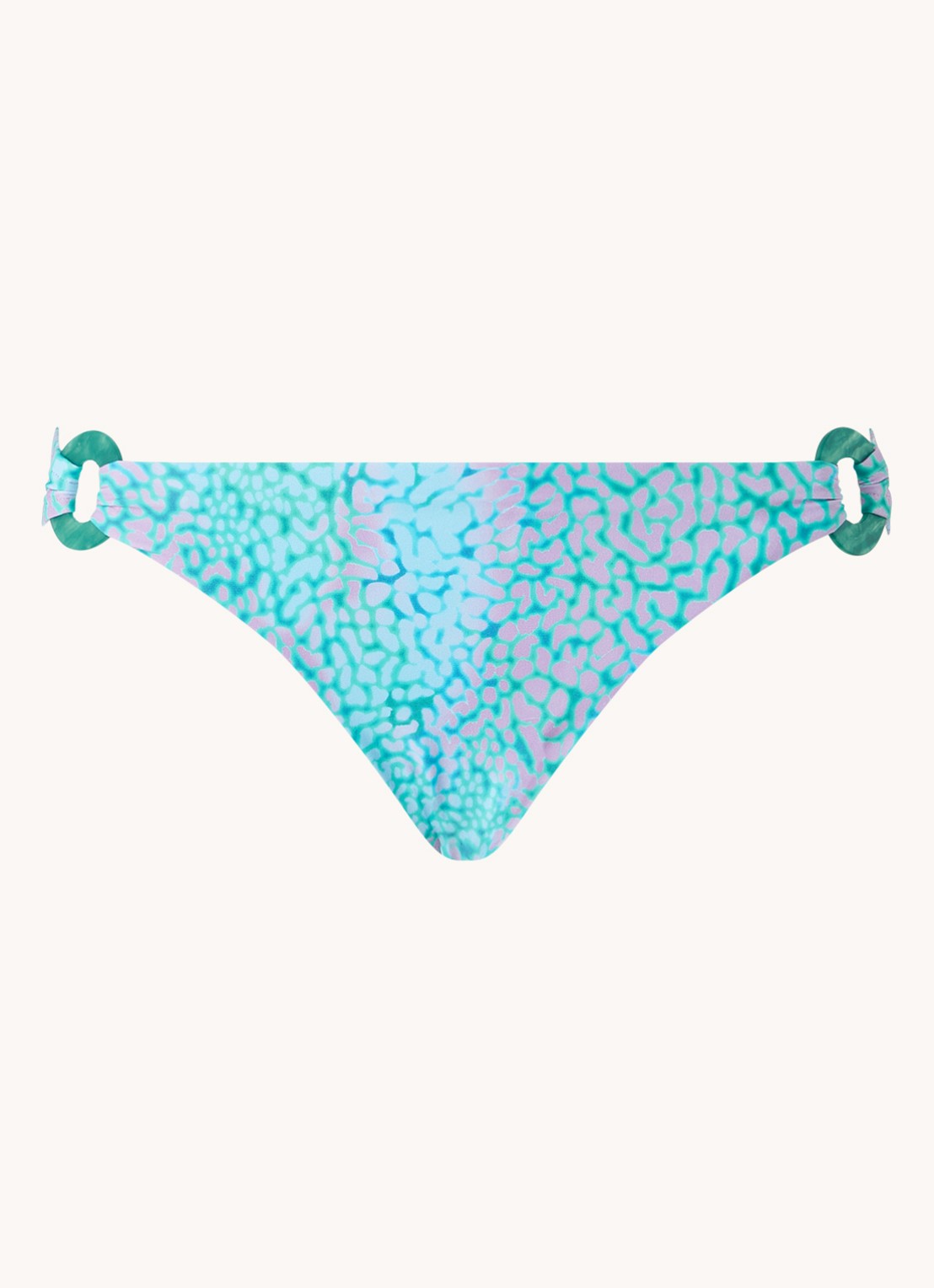 Seafolly Sea Skin bikinislip met print - voorkant 4 turquoise