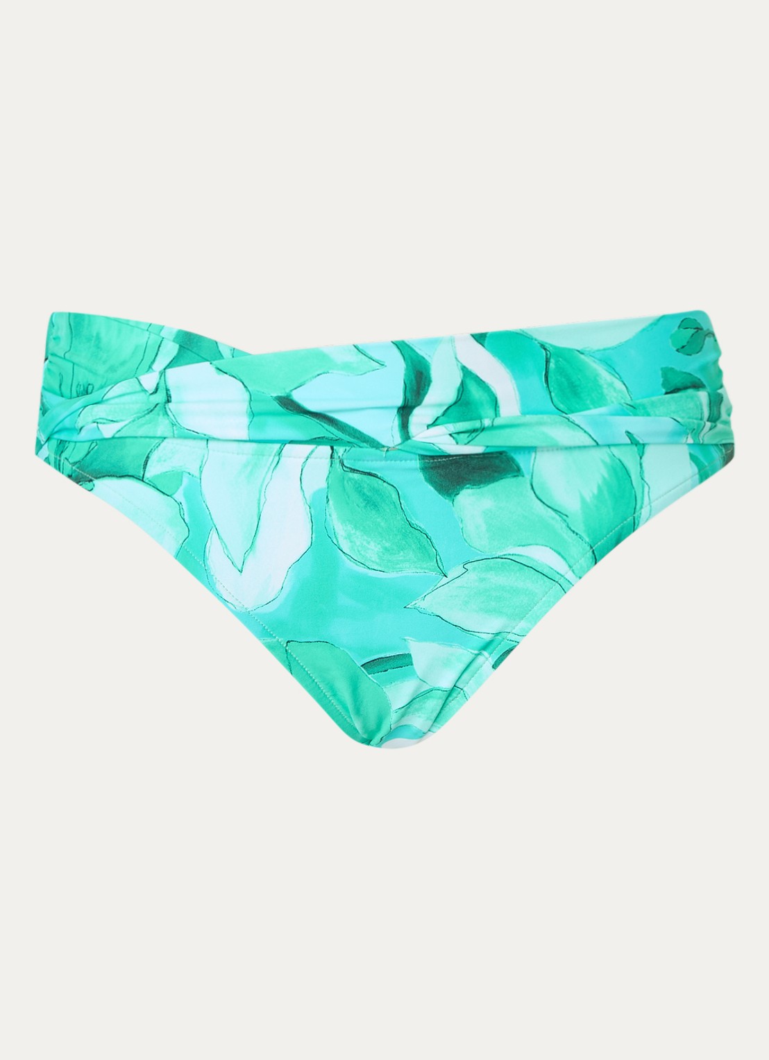 Seafolly Secret Garden bikinislip met bloemenprint - voorkant 2 groen