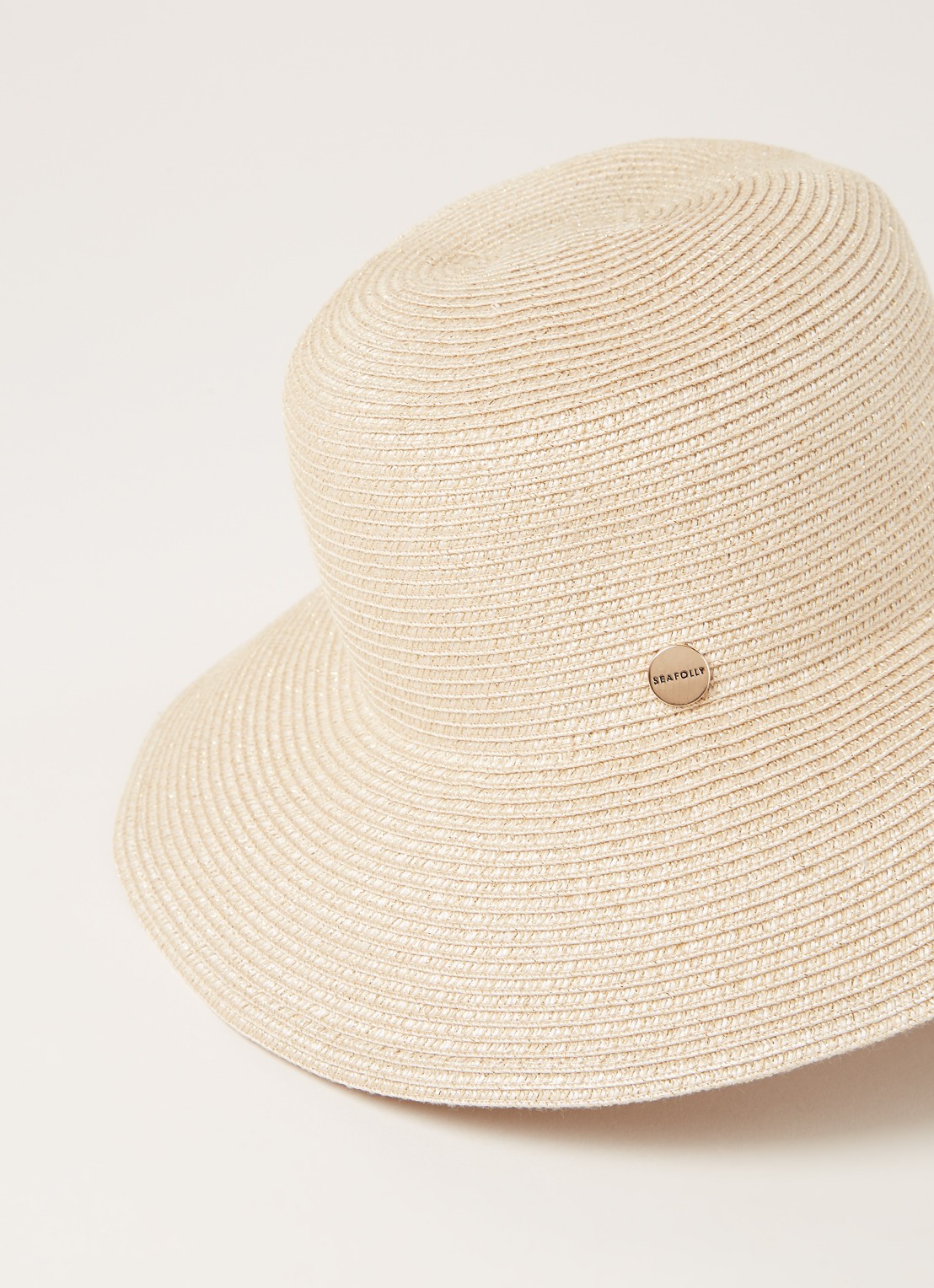 Seafolly Shady Lady hoed met lurex - detail 3 beige