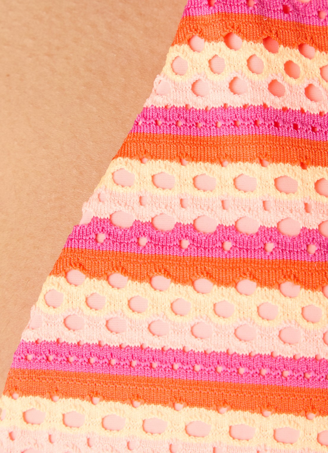 Seafolly Slide triangel bikinitop met structuur - detail 4 oranjerood