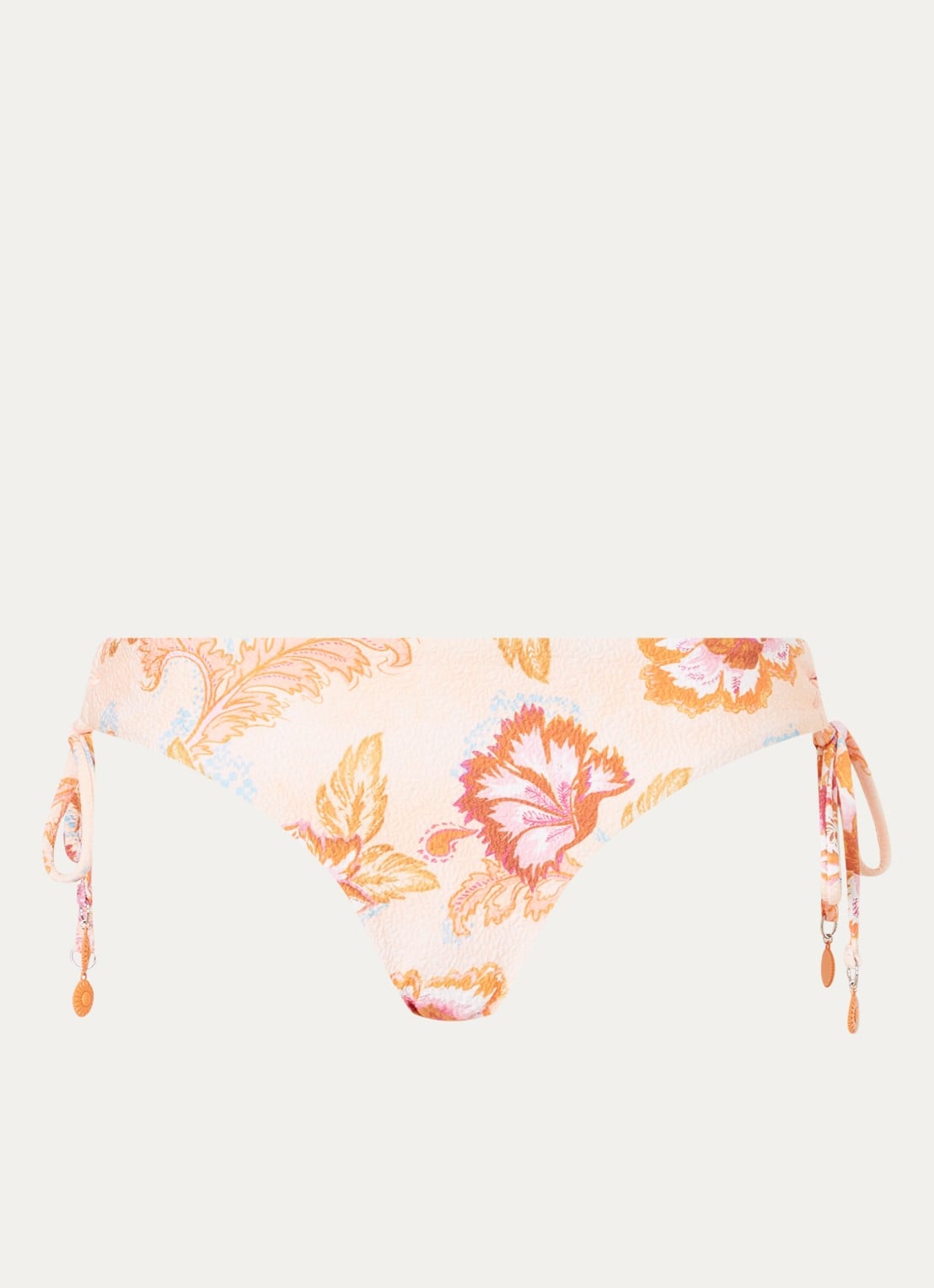 Seafolly Spring Festival tanga bikinislip met bloemenprint - voorkant oranje