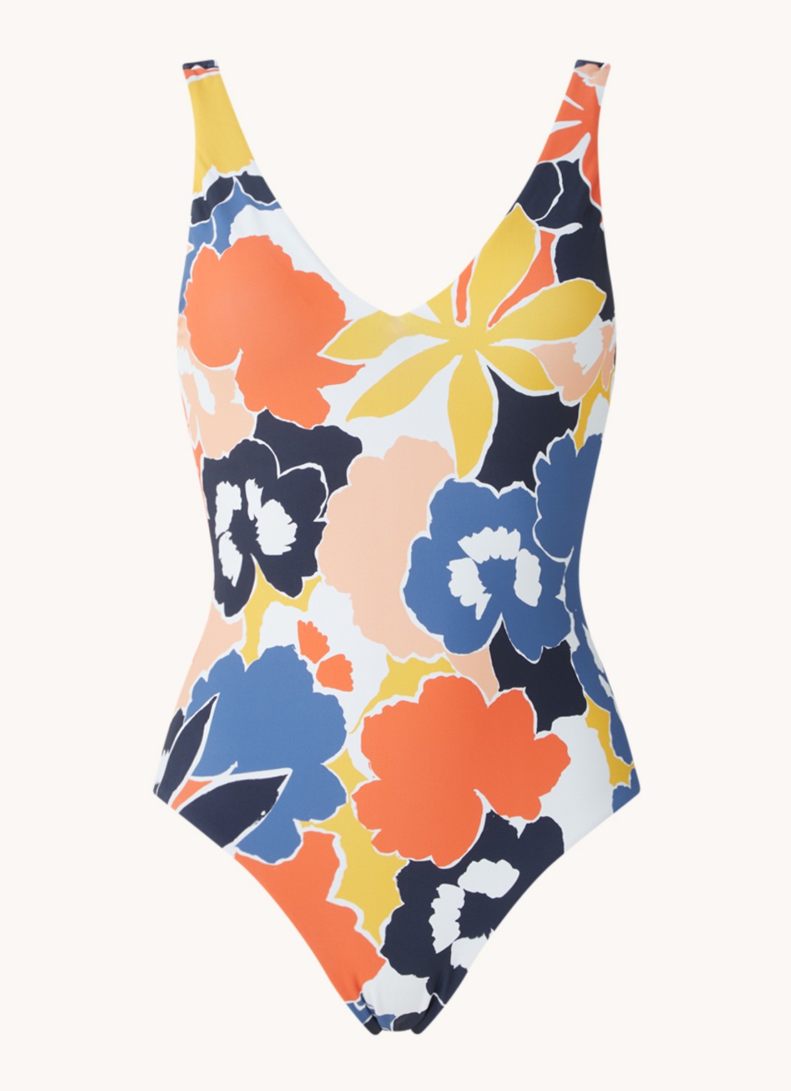 Seafolly SunDancer plunge badpak met uitneembare vulling - voorkant blauw