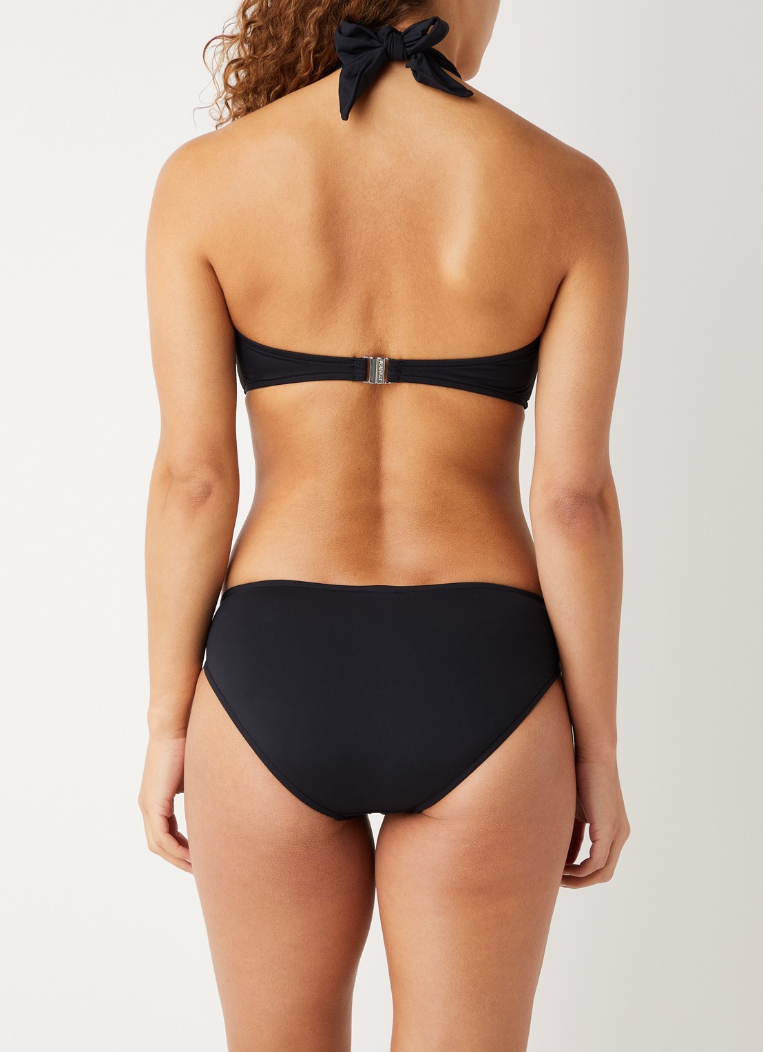 Seafolly Twist hipster bikinislip met plooidetail - achterkant 4 zwart