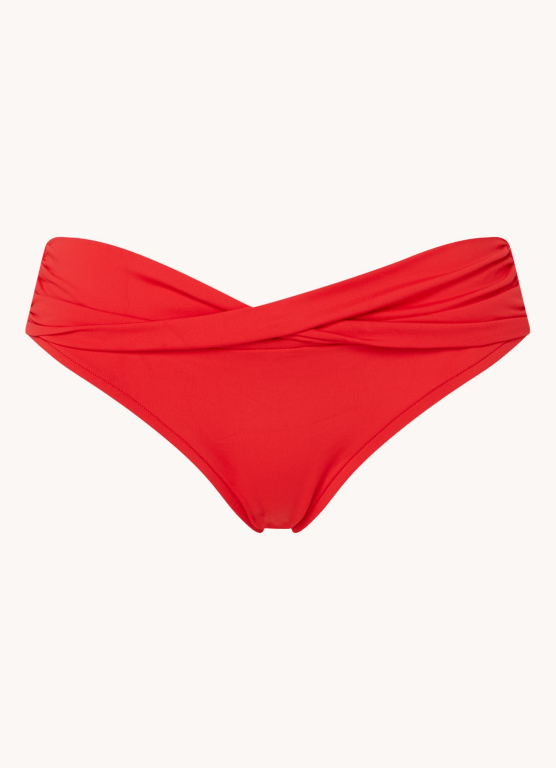 Seafolly Twist hipster bikinislip met plooidetail - voorkant 2 steenrood