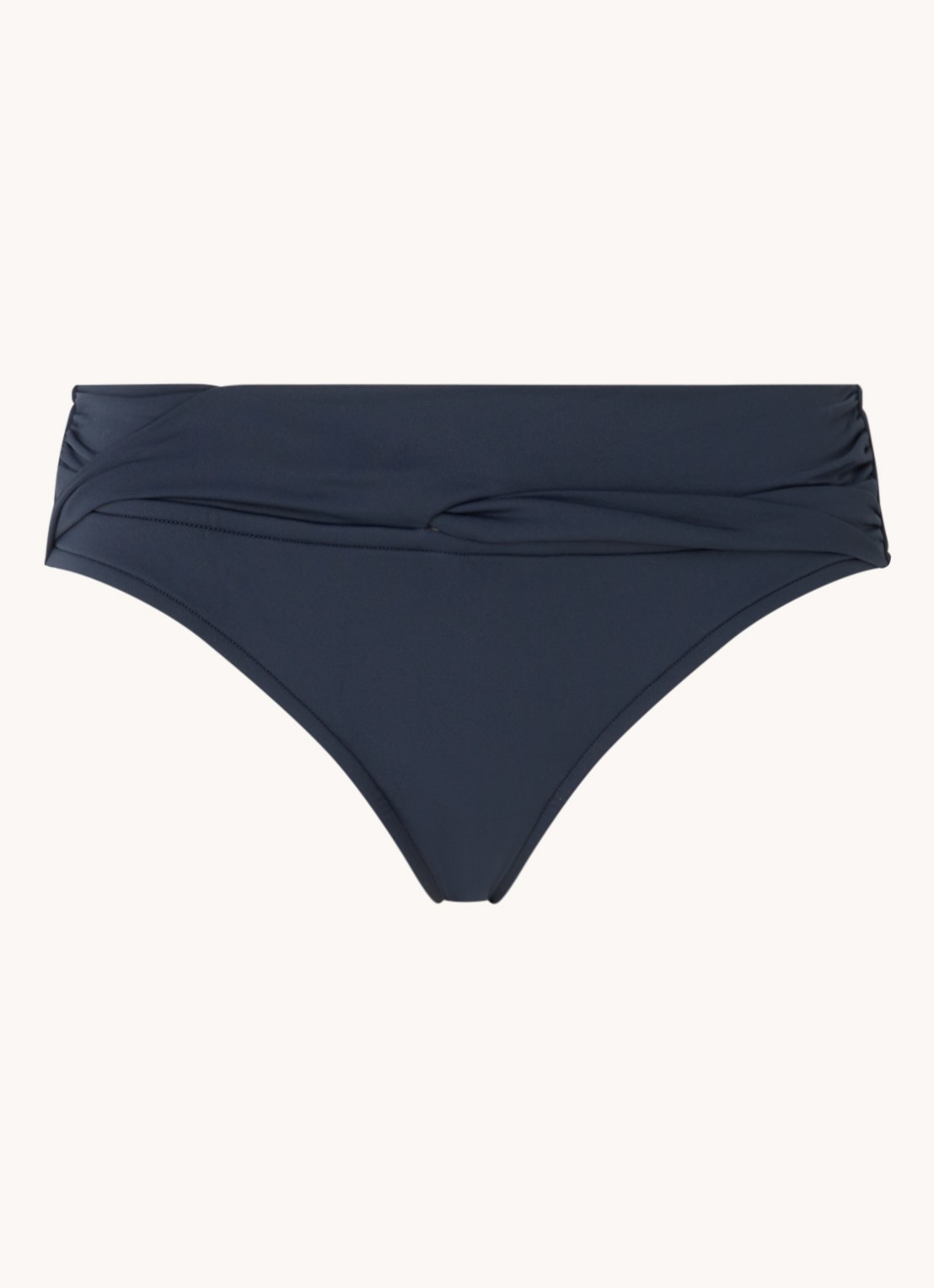 Seafolly Twist hipster bikinislip met plooidetail - voorkant donkerblauw