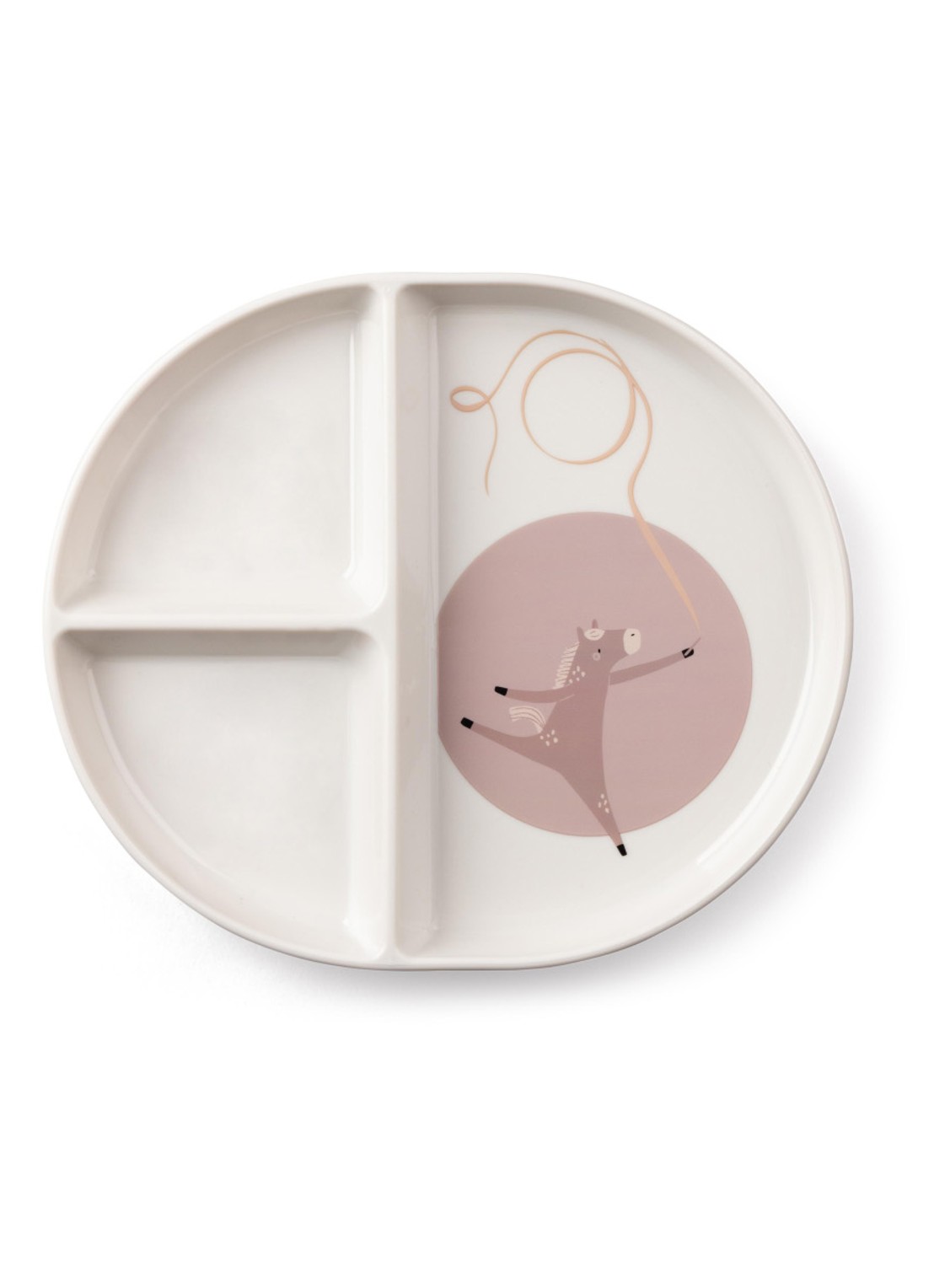 Sebra Teeny Toes Tastii kinderservies met 3 vakken - voorkant beige