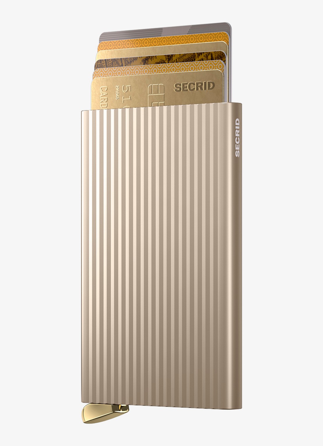 Secrid Cardprotector+ pasjeshouder van aluminium - voorkant creme
