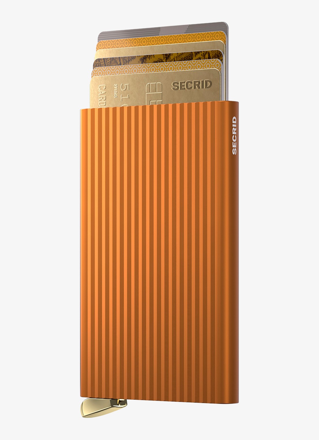 Secrid Cardprotector+ pasjeshouder van aluminium - voorkant oranje