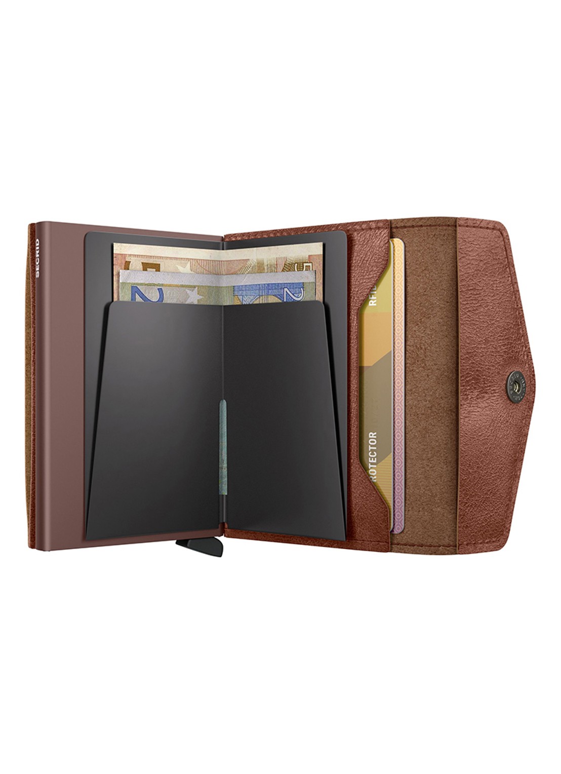 Secrid Enveloppe Vintage pasjeshouder van leer - achterkant 3 cognac