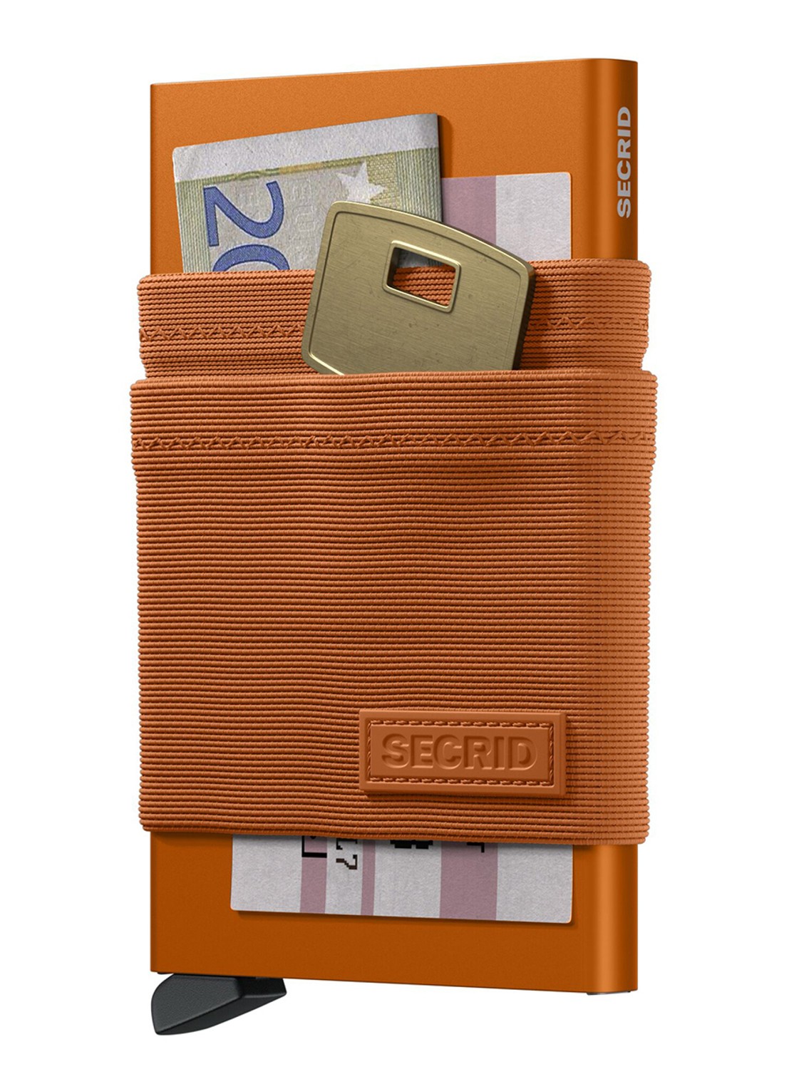 Secrid Flexwallet pasjeshouder van aluminium - detail 3 oranje