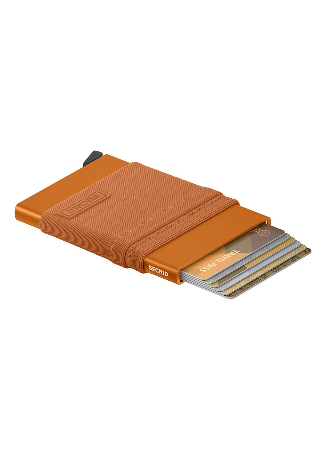 Secrid Flexwallet pasjeshouder van aluminium - voorkant 2 oranje