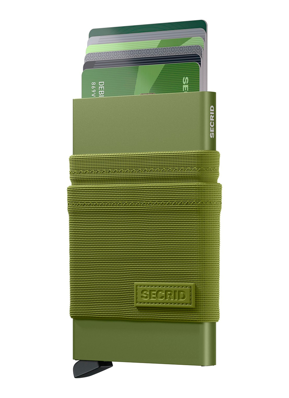 Secrid Flexwallet pasjeshouder van aluminium - voorkant 2 groen