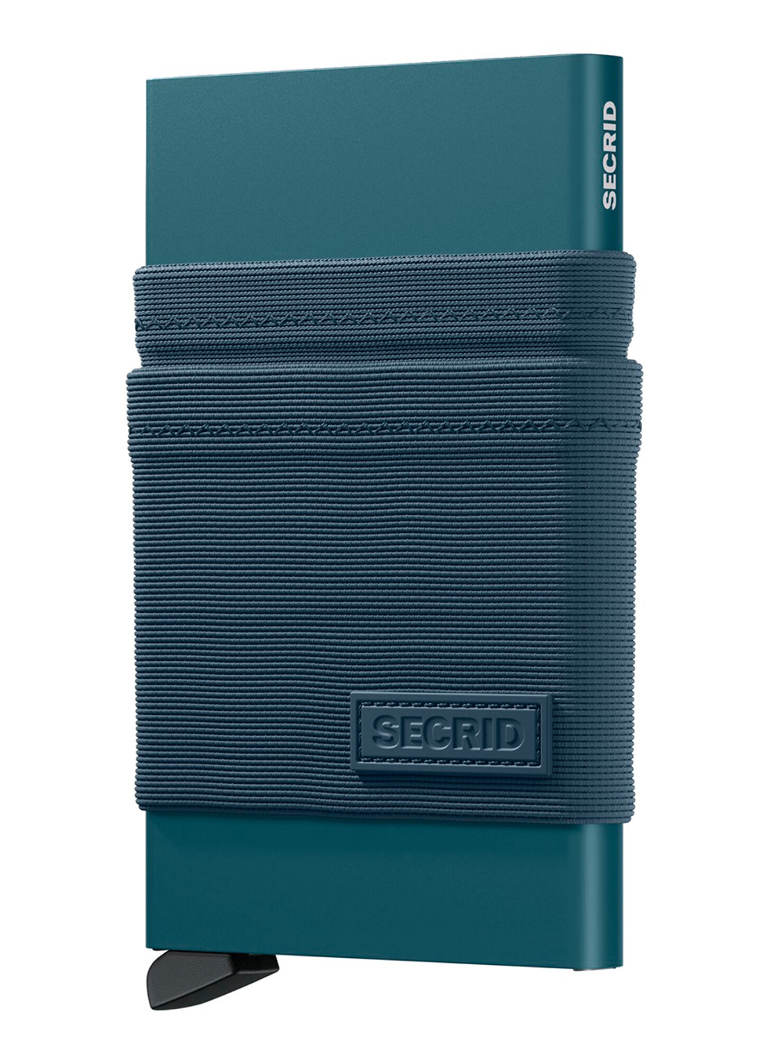 Secrid Flexwallet pasjeshouder van aluminium - achterkant turquoise