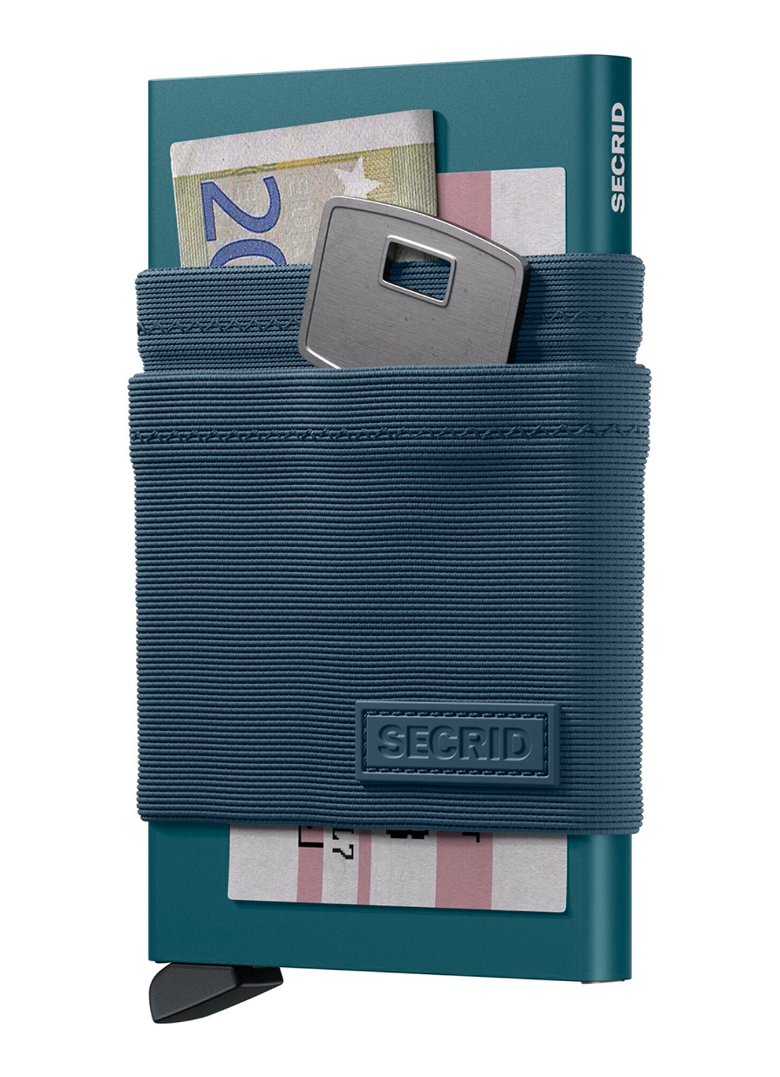 Secrid Flexwallet pasjeshouder van aluminium - detail 2 turquoise