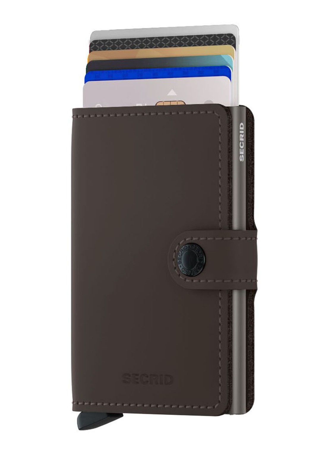 Secrid Matte Miniwallet pasjeshouder - voorkant 2 donkerbruin