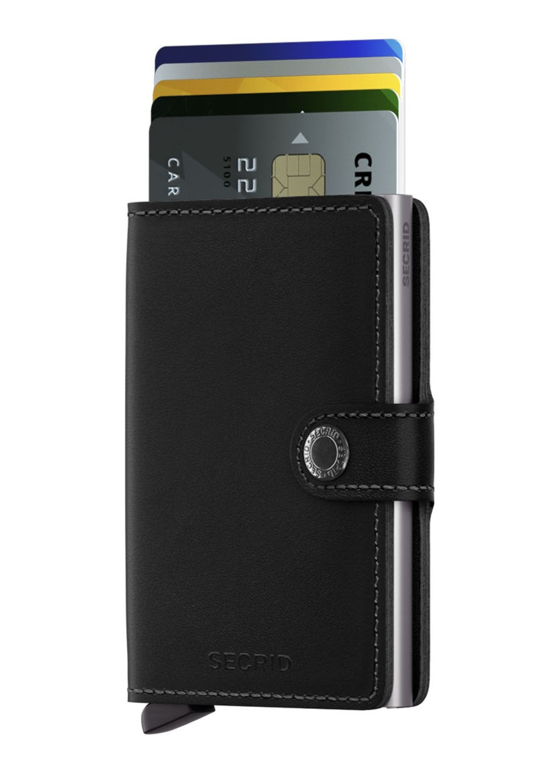 Secrid Miniwallet pasjeshouder van leer - voorkant 5 zwart