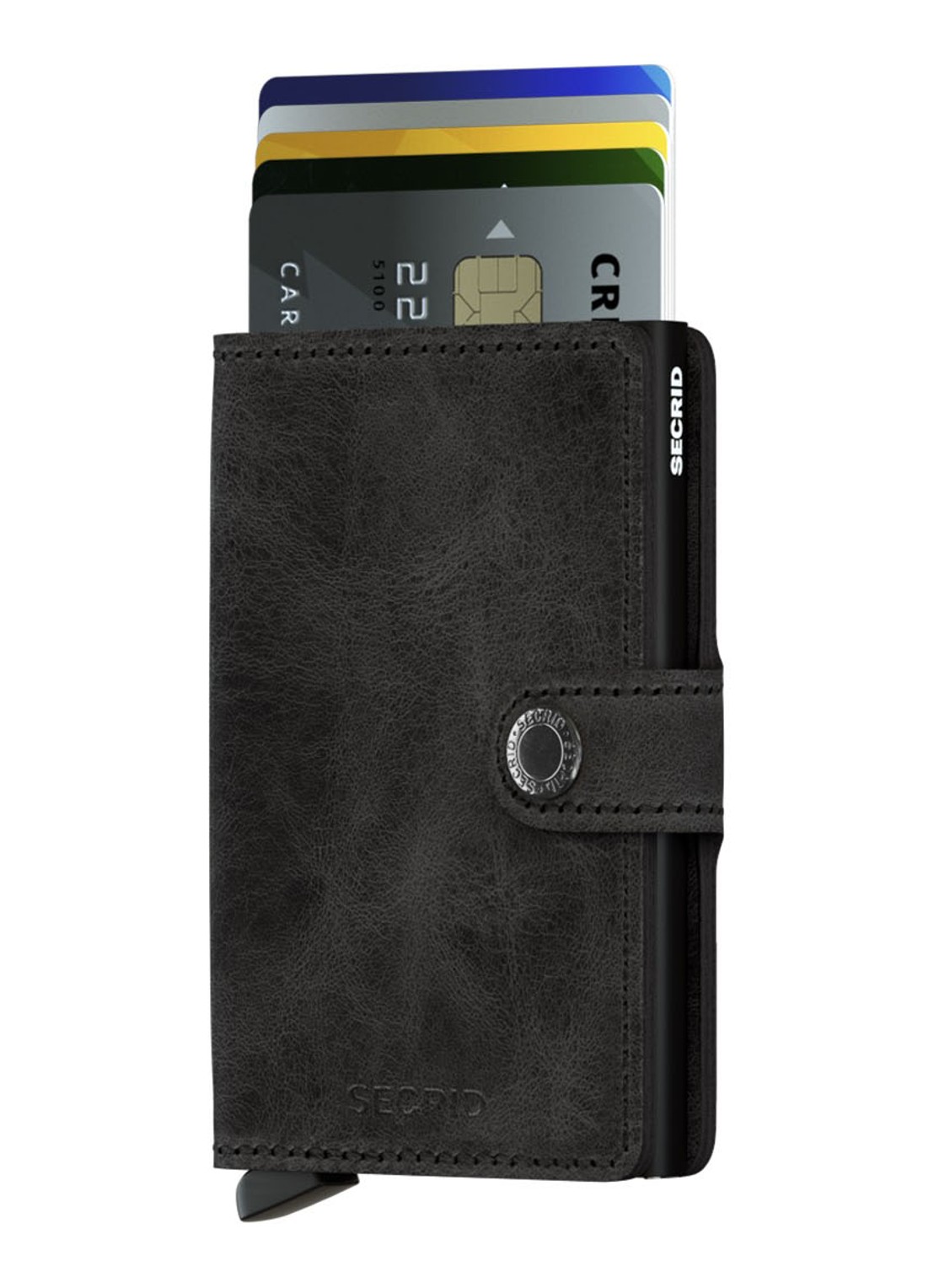 Secrid Miniwallet pasjeshouder van leer - voorkant 4 antraciet