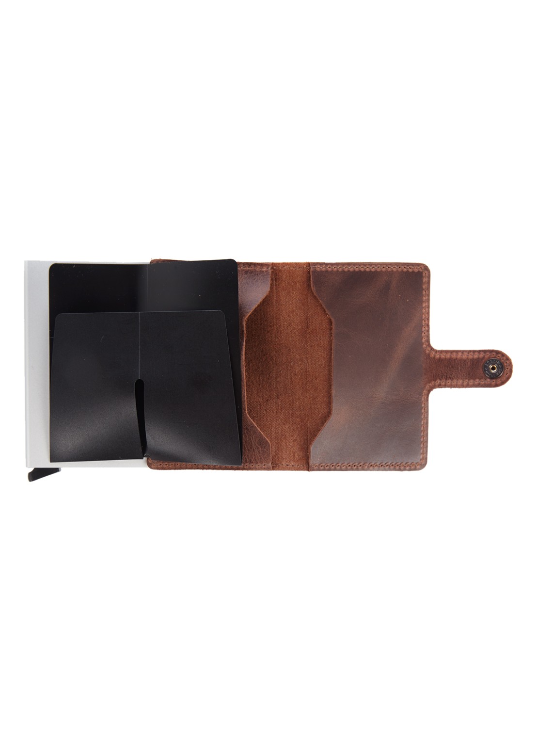 Secrid Miniwallet pasjeshouder van leer - detail 2 roodbruin