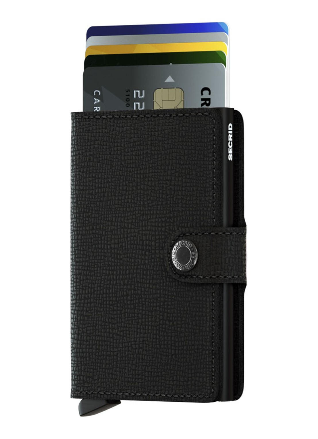 Secrid Miniwallet pasjeshouder van leer - voorkant 2 zwart