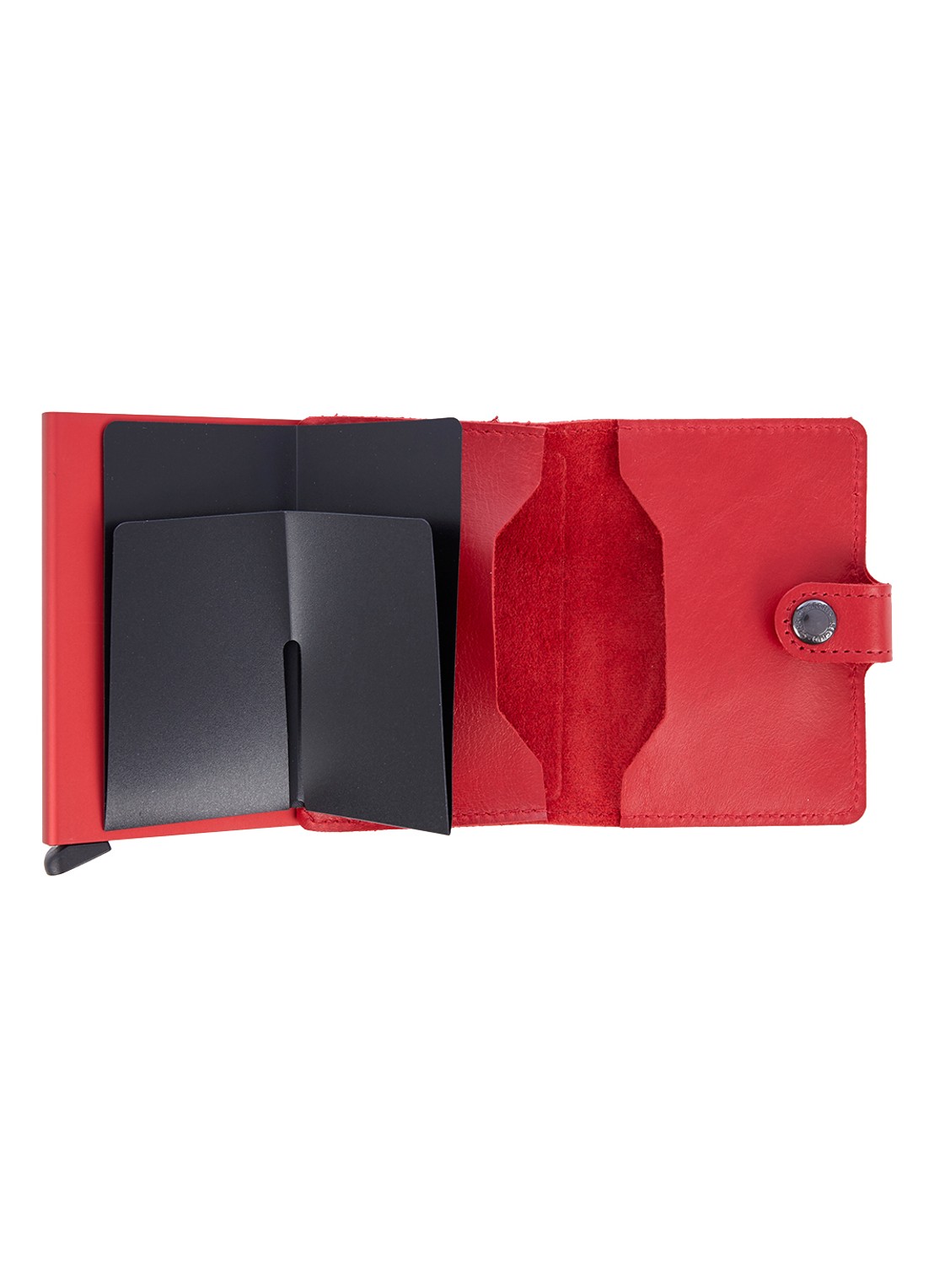 Secrid Miniwallet pasjeshouder van leer - detail steenrood