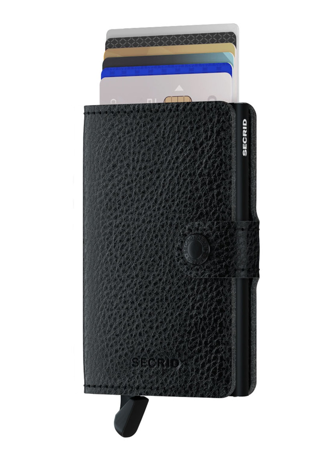 Secrid Miniwallet pasjeshouder van leer - voorkant 2 zwart