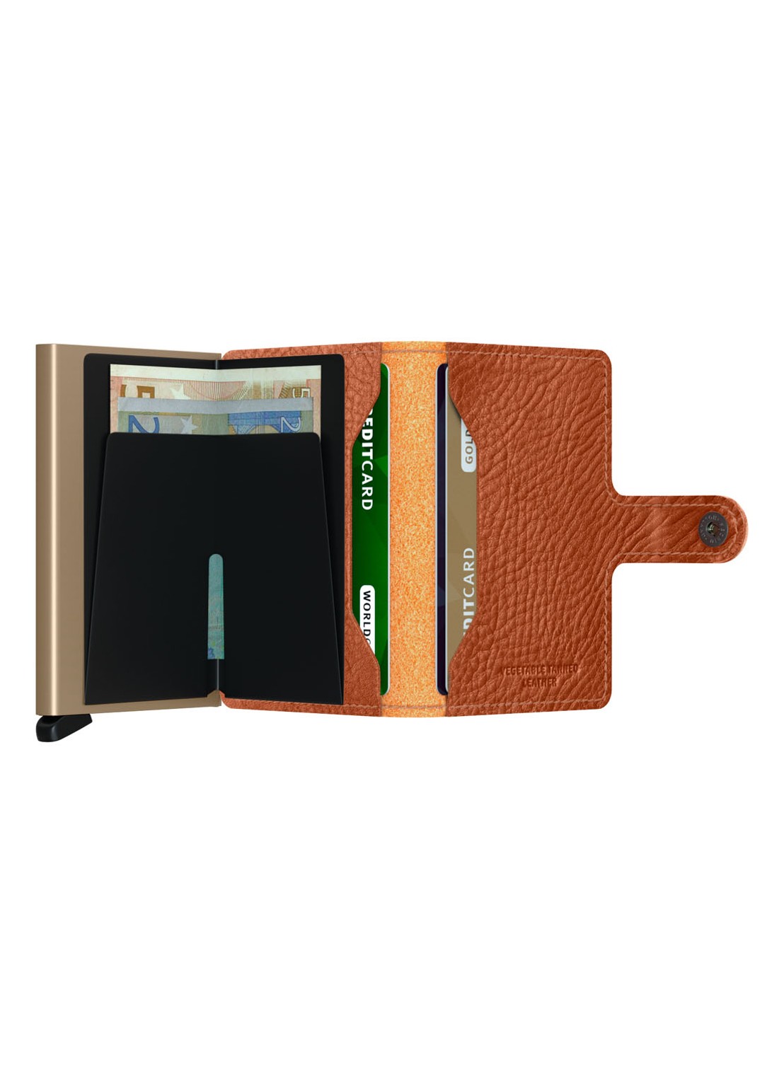 Secrid Miniwallet pasjeshouder van leer - achterkant 2 cognac